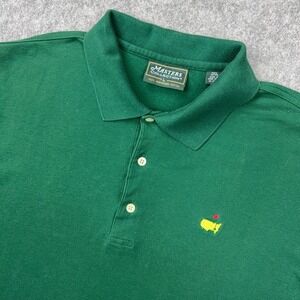 VTG Masters Collection Shirt Mens Large Green Cotton Pique Golf Polo Augusta